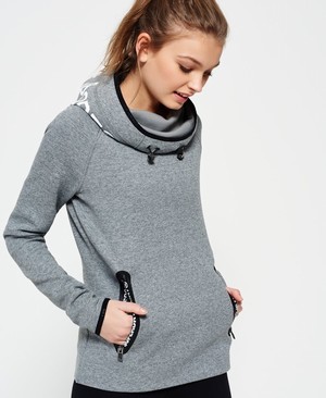 Superdry Gym Tech Cowl Női Kapucnis Pulóver Szürke | KOFVY2436